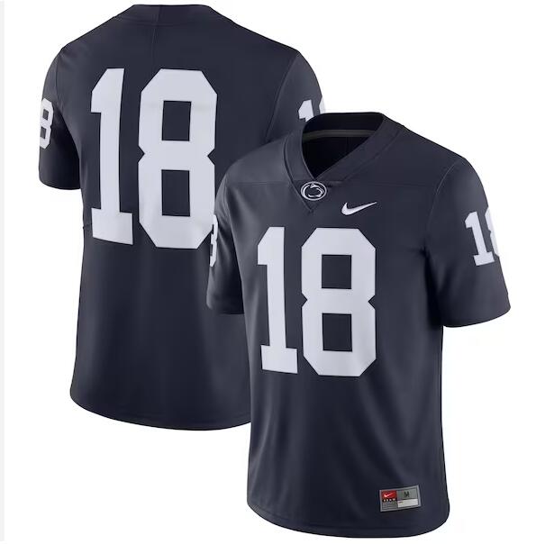 NCAA Men Penn State Nittany Lions #18 black Football Jersey->women nfl jersey->Women Jersey